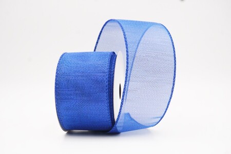 Blaues, einfarbiges, metallisch glänzendes, transparentes Drahtband_KW0436G-3A-49
